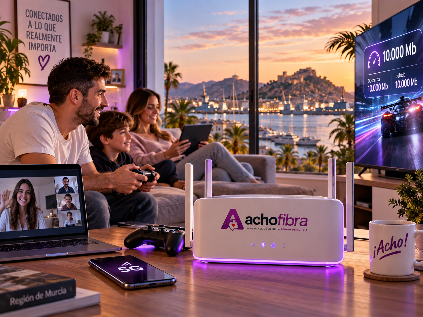 Hogar conectado con fibra de alta velocidad