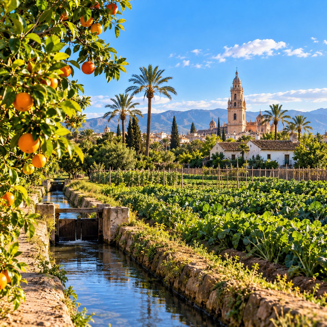 Huerta, acequias y paisaje tradicional de Aljucer